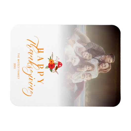 Transparency Happy Thanksgiving Family Foto Magneet (Horizontaal)