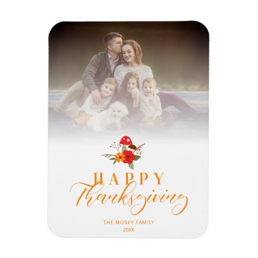 Transparency Happy Thanksgiving Family Foto Magneet (Verticaal)