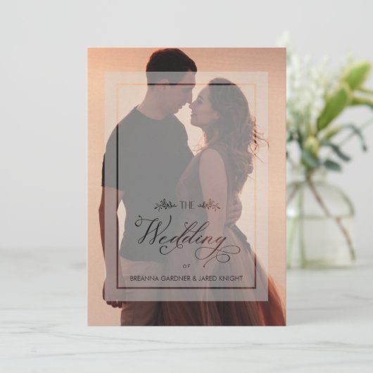 Transparency Luxury Branches Wedding Photo Script (Staand voorkant)