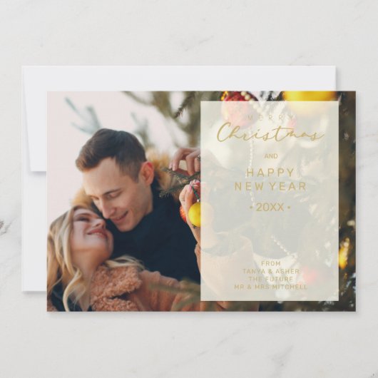 Transparency Overlay Photo Merry Xmas Save The Date (Voorkant)