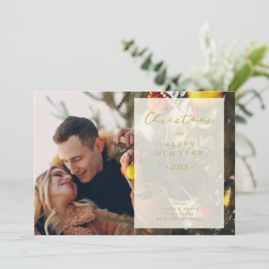 Transparency Overlay Photo Merry Xmas Save The Date (Staand voorkant)