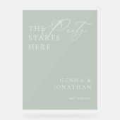 Transparent Acrylic Green Wedding Welcome Sign Acryl Bord (Voorkant)