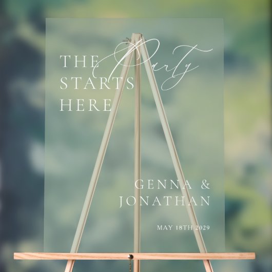 Transparent Acrylic Green Wedding Welcome Sign Acryl Bord (Neutraal)