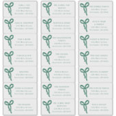Transparent Bow Wedding Guest Address Labels (Voorkant)