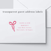Transparent Bow Wedding Guest Address Labels