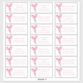 Transparent Bow Wedding Guest Address Labels (Vel)