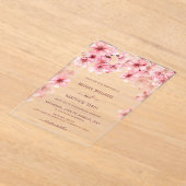  Transparent Cherry Blossom Wedding Acryl Uitnodigingen (Laagn)