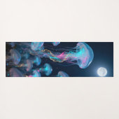 Transparent jellyfish in the moonlight yogamat (Achterkant (horizontaal))