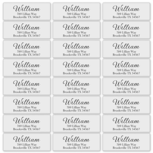 Transparent Modern Black & Clear Return Address Sticker (Voorkant)