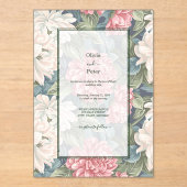 Transparent Modern Floral Wedding Invitation Acryl Uitnodigingen (Voorkant)