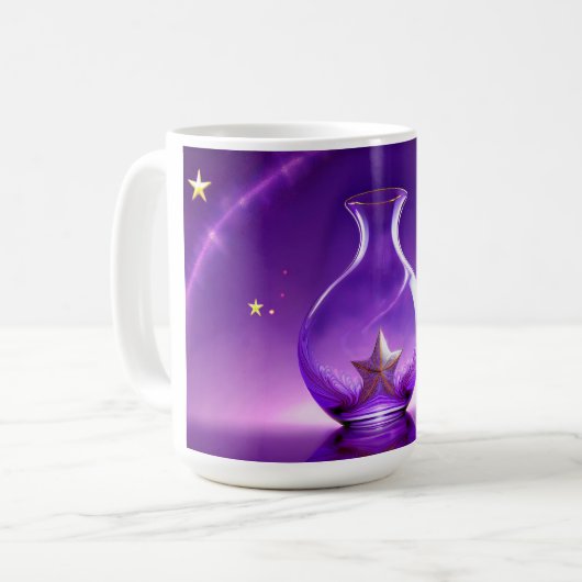 Transparent Purple Vase With Star All Under Dome Koffiemok (Voorkant links)