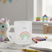 Transparent Rainbow Clouds Personalized Kids' Mug  Matglas Koffiemok