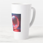 Transparent Reflective  Red Globe With Starbursts Latte Mok (Rechterhoek)