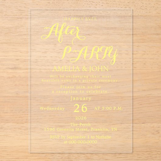  transparent wedding invitation acryl uitnodigingen (Voorkant)