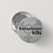 Transphobia doodt ronde button 3,2 cm (Voorkant /achterkant)