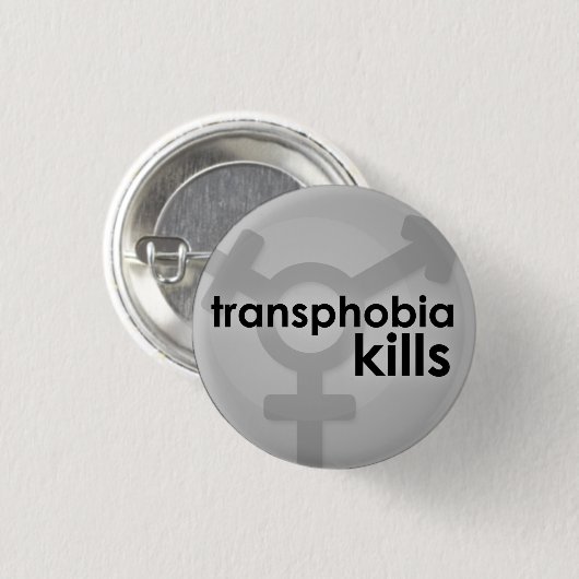 Transphobia doodt ronde button 3,2 cm (Voorkant /achterkant)