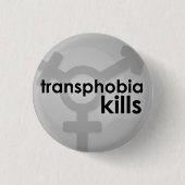 Transphobia doodt ronde button 3,2 cm (Voorkant)