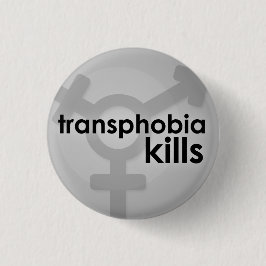 Transphobia doodt ronde button 3,2 cm