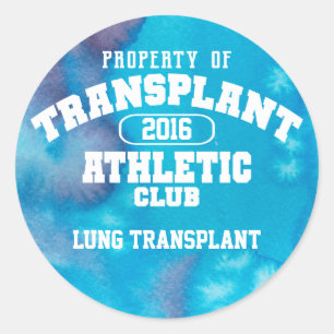 Transplant Athletic Club Waterverf Lung Ronde Sticker