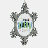 Transplant Caregiver Tin Sneeuwvlok Ornament (Links)