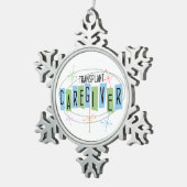 Transplant Caregiver Tin Sneeuwvlok Ornament (Rechts)