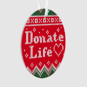 Transplant Donate Life van brei-kerstsweater Ornament (voorkant)