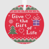 Transplant Donate Life van brei-kerstsweater Ornament (achterkant)
