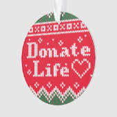Transplant Donate Life van brei-kerstsweater Ornament (voorkant)
