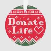 Transplant Donate Life van brei-kerstsweater Ornament (voorkant)