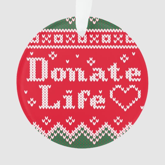 Transplant Donate Life van brei-kerstsweater Ornament (voorkant)