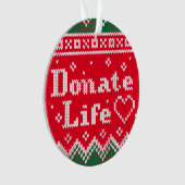Transplant Donate Life van brei-kerstsweater Ornament (voorkant)