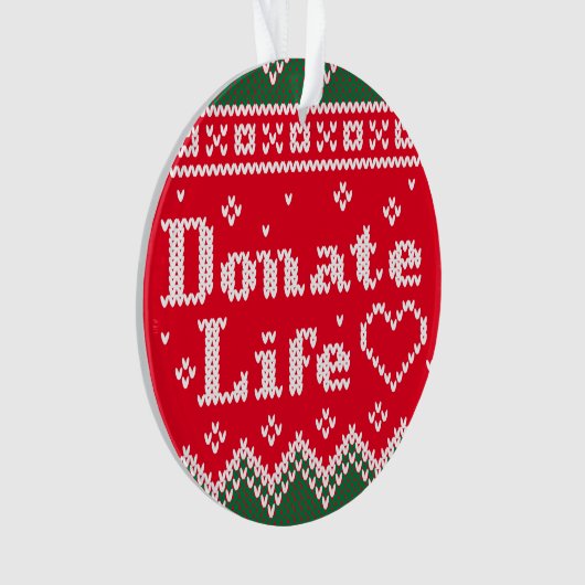 Transplant Donate Life van brei-kerstsweater Ornament (voorkant)
