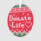 Transplant Donate Life van brei-kerstsweater Ornament (voorkant)