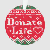 Transplant Donate Life van brei-kerstsweater Ornament (voorkant)