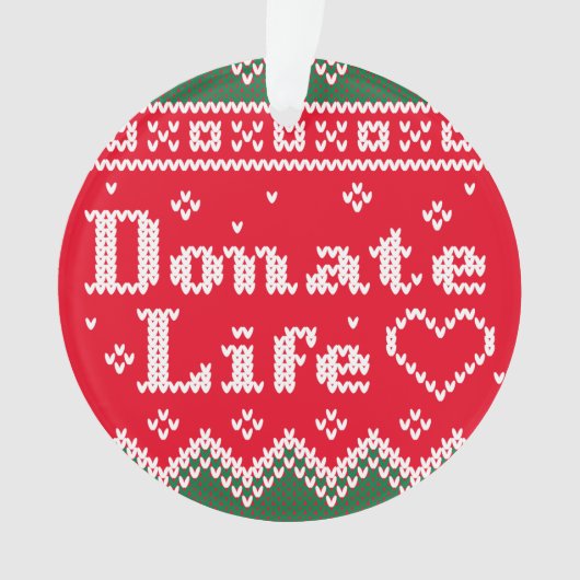 Transplant Donate Life van brei-kerstsweater Ornament (voorkant)