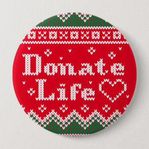 Transplant Donate Life van brei-kerstsweater Ronde Button 4,0 Cm