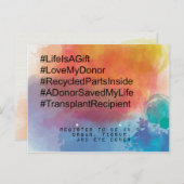 Transplant, gerecycleerde onderdelen, hou van mijn briefkaart (Voorkant / Achterkant)