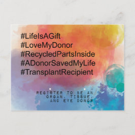 Transplant, gerecycleerde onderdelen, hou van mijn briefkaart