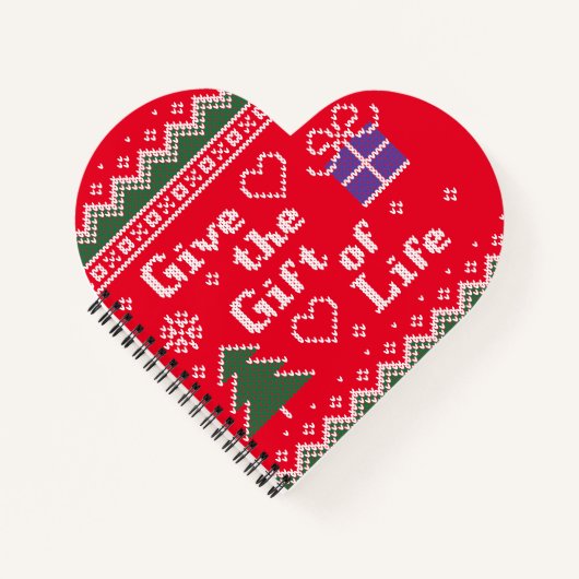 Transplant Gift of Life Gebreid met kerstkeuken Notitieboek (Voorkant)