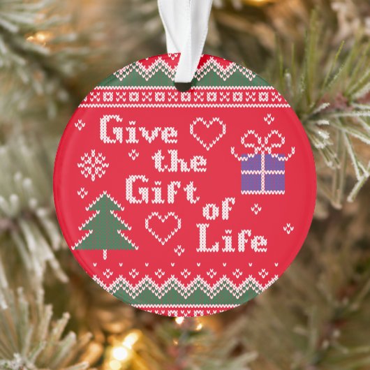Transplant Gift of Life Gebreid met kerstkeuken Ornament (Boom)