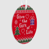 Transplant Gift of Life Gebreid met kerstkeuken Ornament (voorkant)