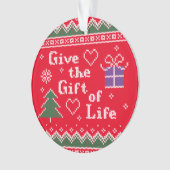 Transplant Gift of Life Gebreid met kerstkeuken Ornament (voorkant)