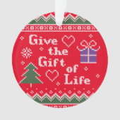 Transplant Gift of Life Gebreid met kerstkeuken Ornament (voorkant)