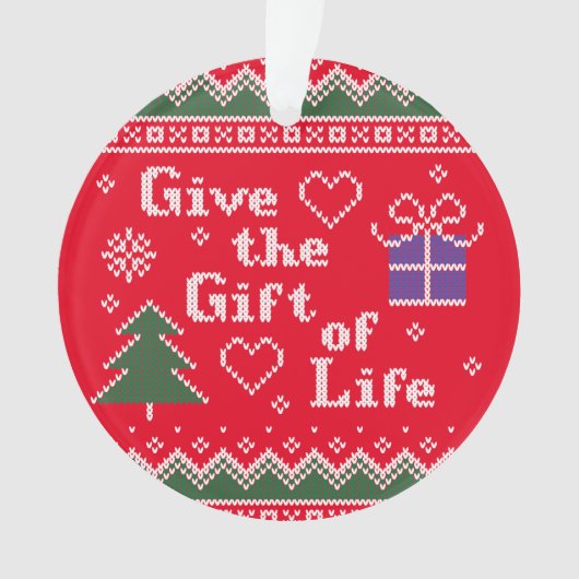 Transplant Gift of Life Gebreid met kerstkeuken Ornament (voorkant)