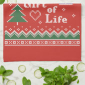 Transplant Gift of Life Kerstmis Gebreide Sweater Theedoek (Gevouwen)