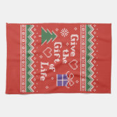 Transplant Gift of Life Kerstmis Gebreide Sweater Theedoek (Horizontaal)