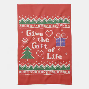 Transplant Gift of Life Kerstmis Gebreide Sweater Theedoek