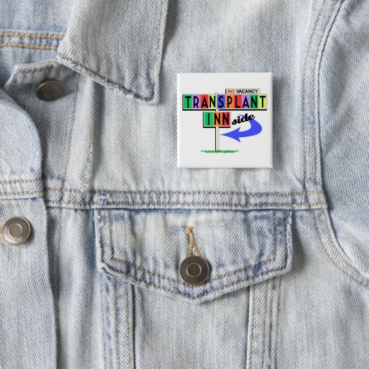 Transplant Inn(side) retro motel sign Vierkante Button 5,1 Cm (In situ)
