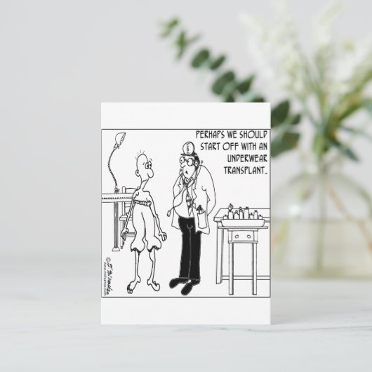 Transplant ondergoed briefkaart (Staand voorkant)