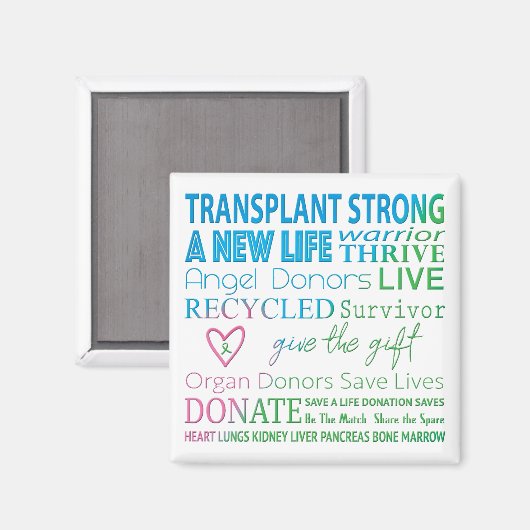 Transplant Organ Donation Awareness Magnet (Voorkant / Achterkant)